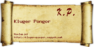 Kluger Pongor névjegykártya